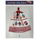 Crochet Top Hand Towel / Tea Towel -  Cupcakes Crochet Top Hand Towel / Tea Towel -  Cupcakes